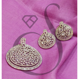 A.D. PENDENT SET IN SILVER.