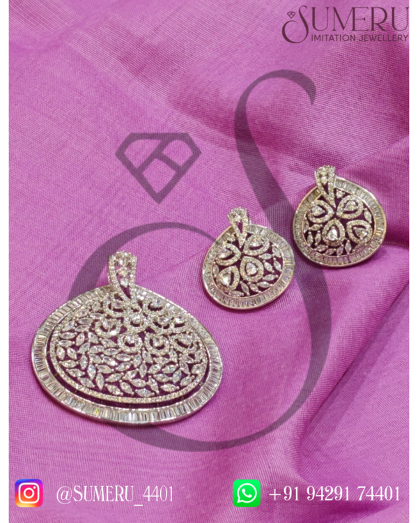 A.D. PENDENT SET IN SILVER.