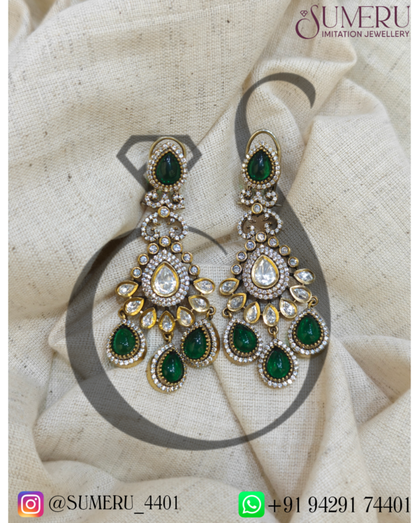 KUNDAN BRIDAL SET IN ANTIQUE POLISHED. - Image 2
