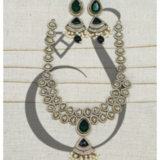 A.D. WITH KUNDAN MEHENDI POLISHED SET.