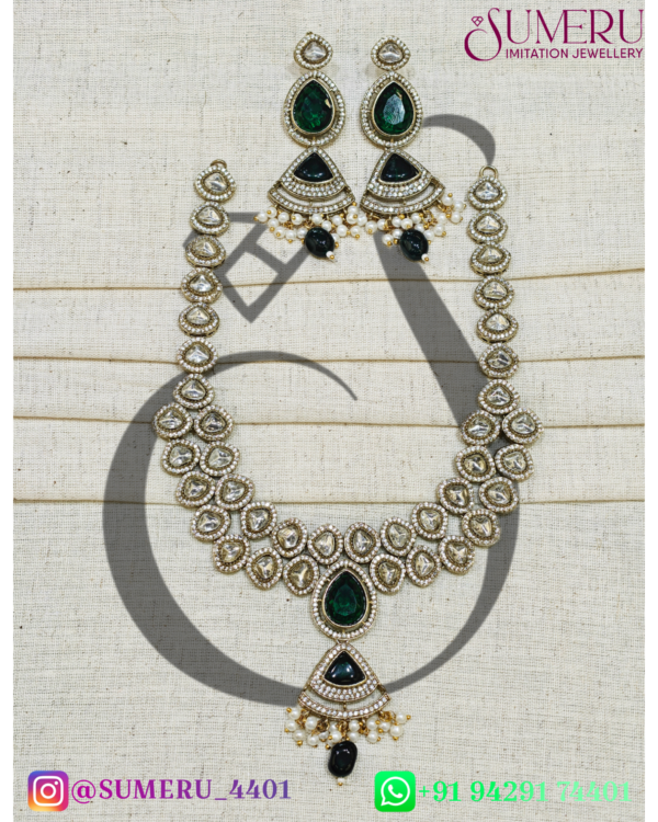 A.D. WITH KUNDAN MEHENDI POLISHED SET.