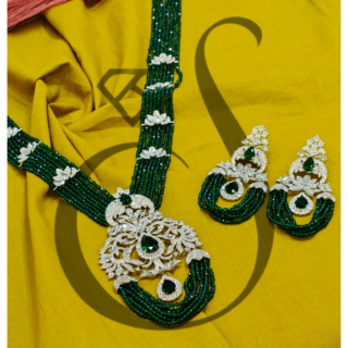 A.D. CRYSTEL LONG SET IN SILVER