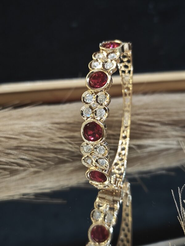 UNIQUE AND ATTRACTIVE RUBY STONE KUNDAN KADA - Image 3