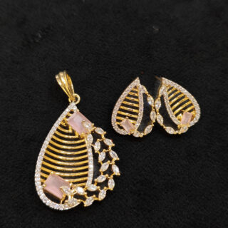 A.D. PENDENT SET WITH PINK STONE
