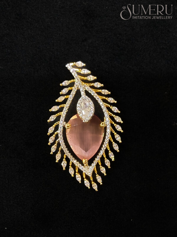 A.D. GOLDEN PENDENT SET WITH PINK STONE - Image 3