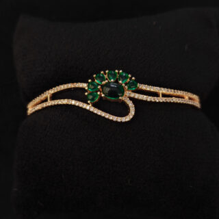 A.D. KADA IN ROSE GOLD WITH GREEN STONES