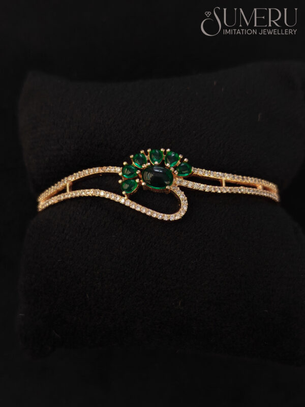 A.D. KADA IN ROSE GOLD WITH GREEN STONES