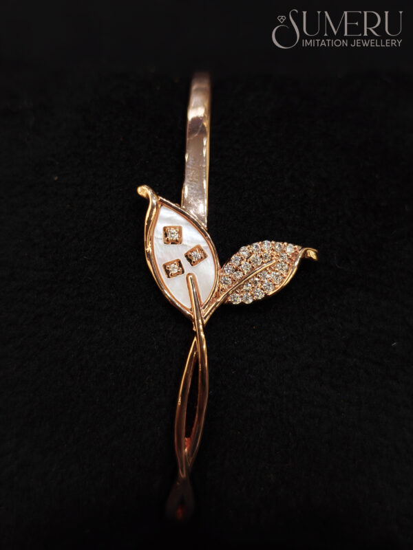 ROSE GOLD A.D. KADA IN LEAF DESIGN - Image 2