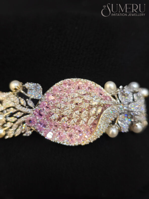 A.D. KADA WITH PINK STONE AND WHITE PAL - Image 2