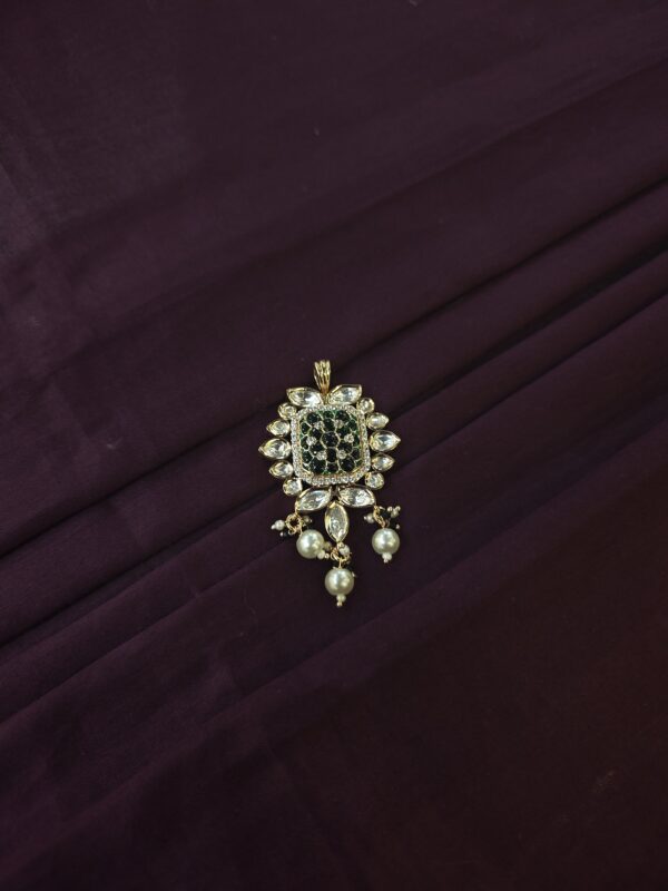 KUNDAN PENDENT SET WITH MEENA WORK - Image 3