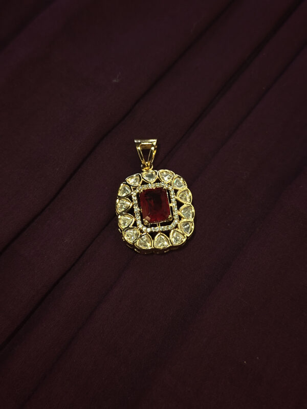 KUNDAN PENDENT SET WITH UNIQUE ATTRACTIVE STONE - Image 3